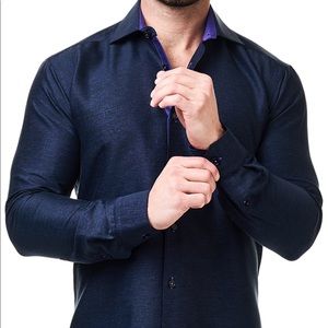 MACEOO Dress Shirt Luxor Purple Matrix